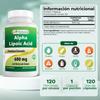 Best Naturals Alpha Liopic Acid 600 mg 120 Count - ALA Alpha Lipoic Acid Powerful Antioxidant view 2