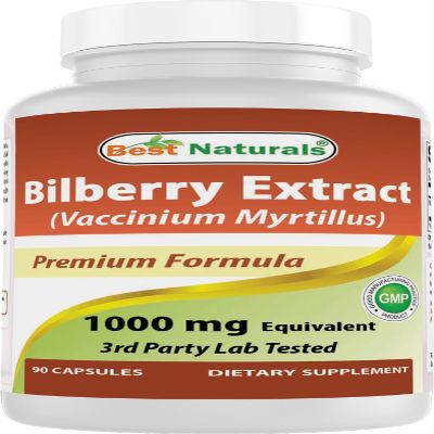 Best Naturals Bilberry Extract 1000mg for Healthy Vision, 90 Count (90 Count (Pack of 1))