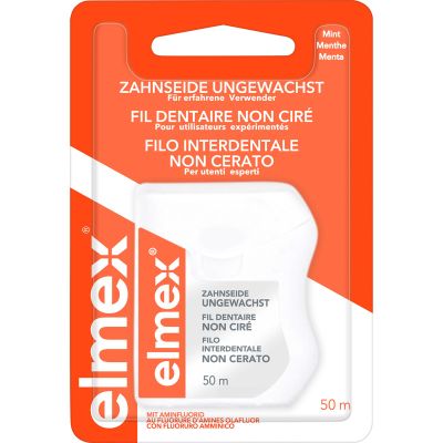 6 Elmex Dental Floss 50 m Ungewachst Mint Flavour