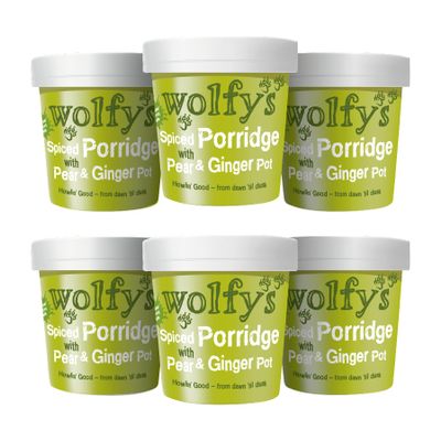 Wolfy's Spiced Porridge with Pear and Ginger Jam! 92 g (Pack of 6)