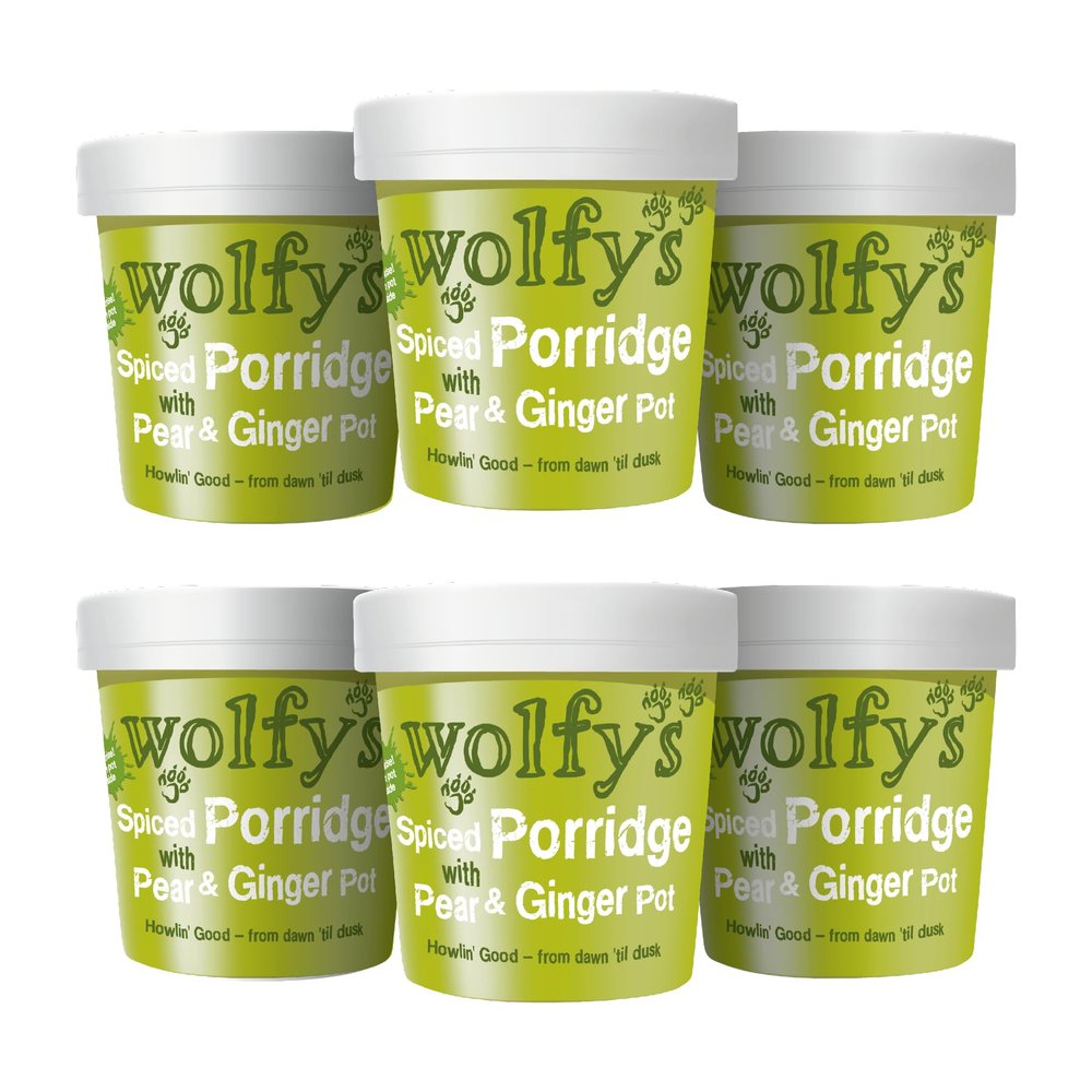 Wolfy's Spiced Porridge with Pear and Ginger Jam! 92 g (Pack of 6)