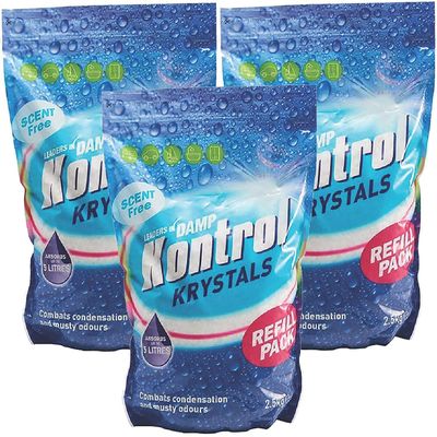 Kontrol Refill Damp Moisture Trap Absorber Crystals 2.5kg (3, Scent Free)