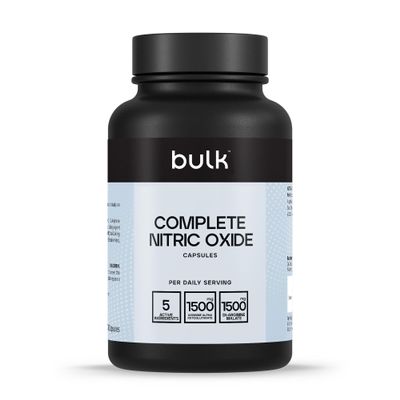 Bulk Complete Nitric Oxide Capsules, Pre Workout, Niacin, Vitamin B12, Arginine (AAKG), Pack of 180, 30 Servings, Packaging May Vary