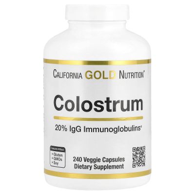Colostrum with 20% IgG Immunoglobulins, 240 Veggie Capsules, California Gold Nutrition