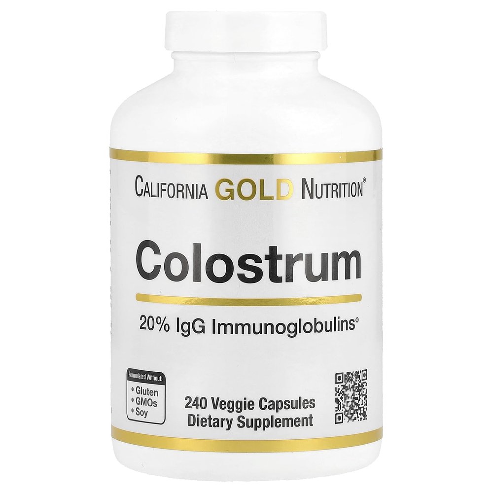 Colostrum with 20% IgG Immunoglobulins, 240 Veggie Capsules, California Gold Nutrition