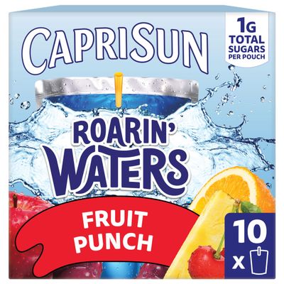 Roarin' Waters Fruit Punch Wave Naturally Flavored Water Beverage (10 ct Box, 6 fl oz Pouches)