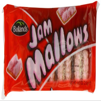 Bolands Jam Mallow Biscuits 250 g (Pack of 6)