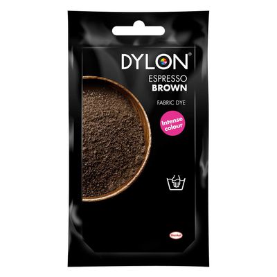 DYLON Hand Dye, Fabric Dye Sachet for Clothes, Soft Furnishings and Projects, 50 g - Espresso Brown - Pack of 1