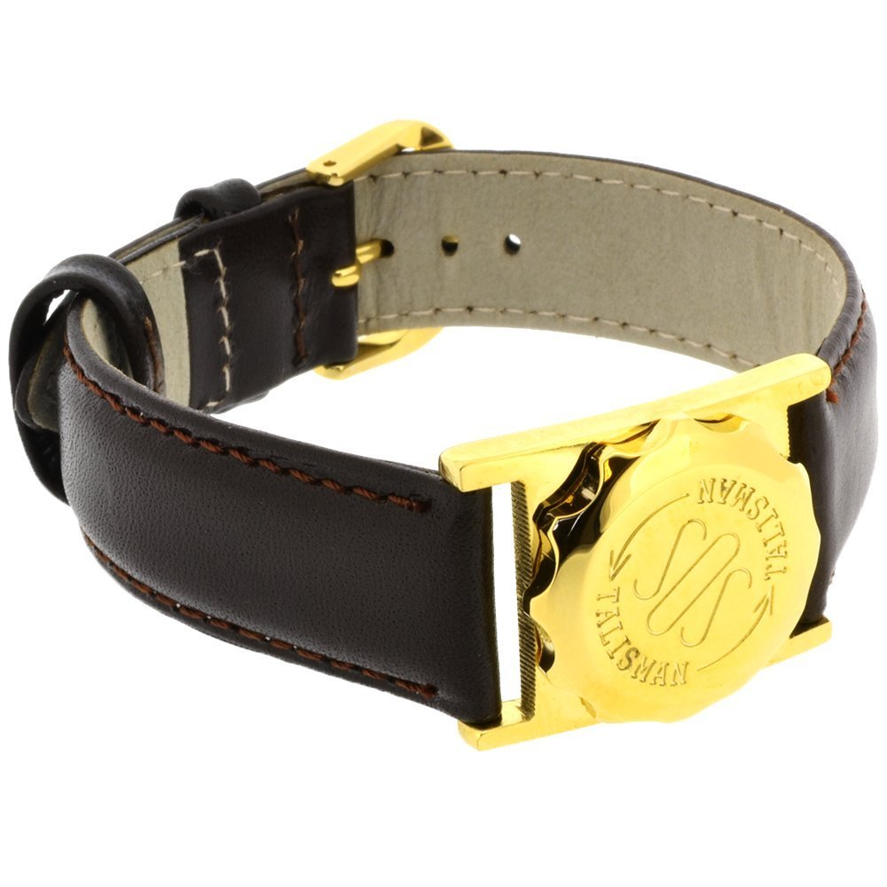SOS Talisman Watch Style XL Gold Plated Brown Nappa Strap - 18mm Wide