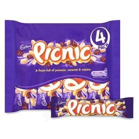 Cadbury Picnic Bars 4 Pack 140g