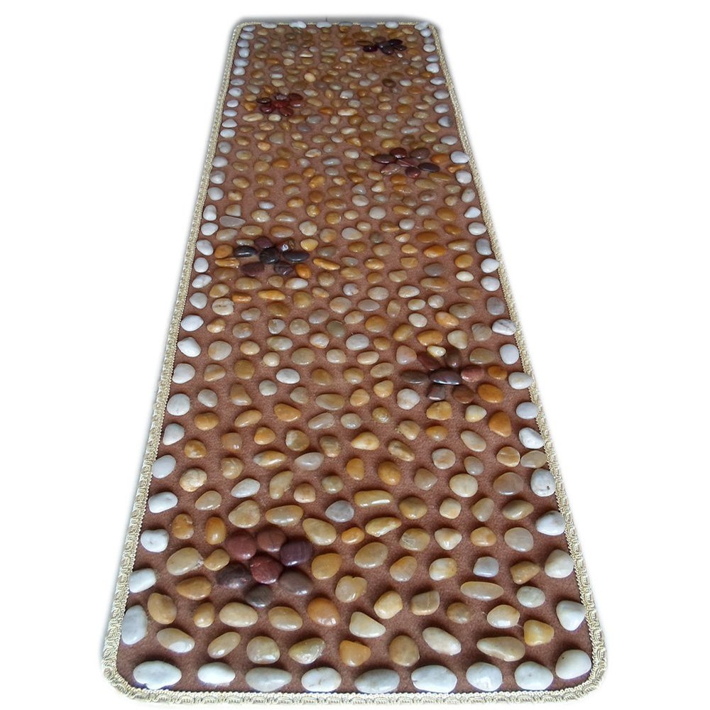 EliteShine Rock Massage Mat Bathroom Mat Yoga Mat Kitchen Rug Pebble Stone Walkway in Garden
