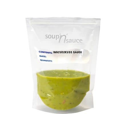 20 Lakeland Soup n Sauce Press Seal Freezer Bags 500ml  Heavy Duty Gusseted With Write On Panels