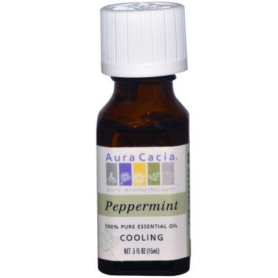 100% Pure Essential Oil, Peppermint, Cooling, .5 fl oz (15 ml) - Aura Cacia