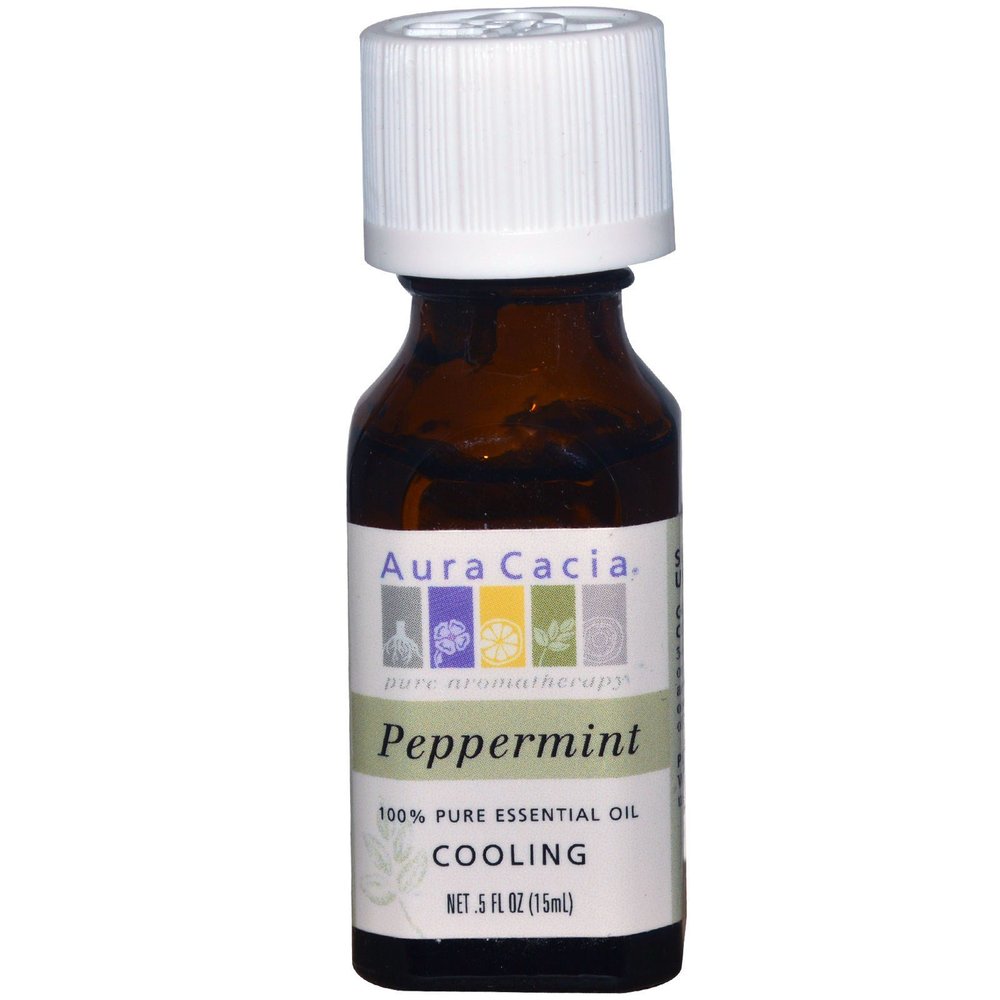 100% Pure Essential Oil, Peppermint, Cooling, .5 fl oz (15 ml) - Aura Cacia