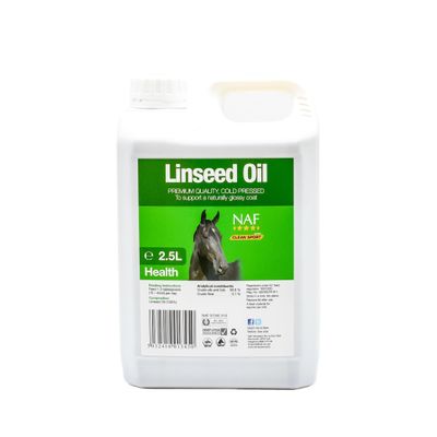 NAF Linseed Oil 2.5L  Cold-Pressed Omega 3 Oil for Horses  Supports Coat Shine, Skin Health, Condition & Digestive Function  Natural Daily Supplement
