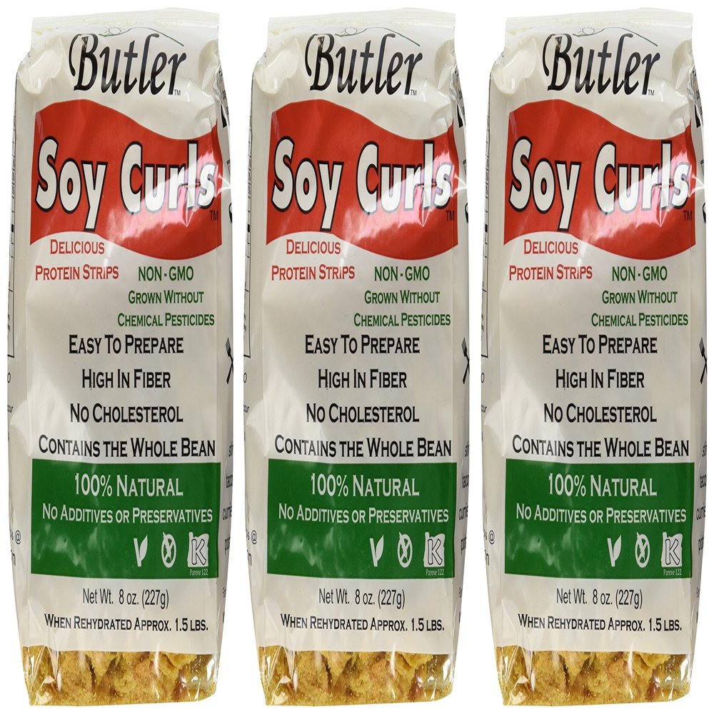 Butler Foods Butler Soy Curls, 8 Oz. Bags (Pack of 3)