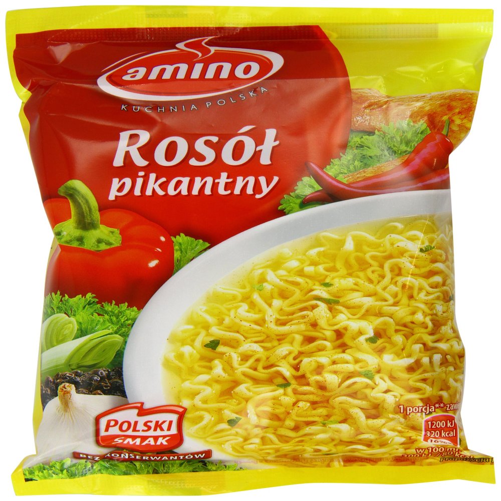 Amino Instant Spicy Chicken Broth with Noodles 57 g (Pack of 24)