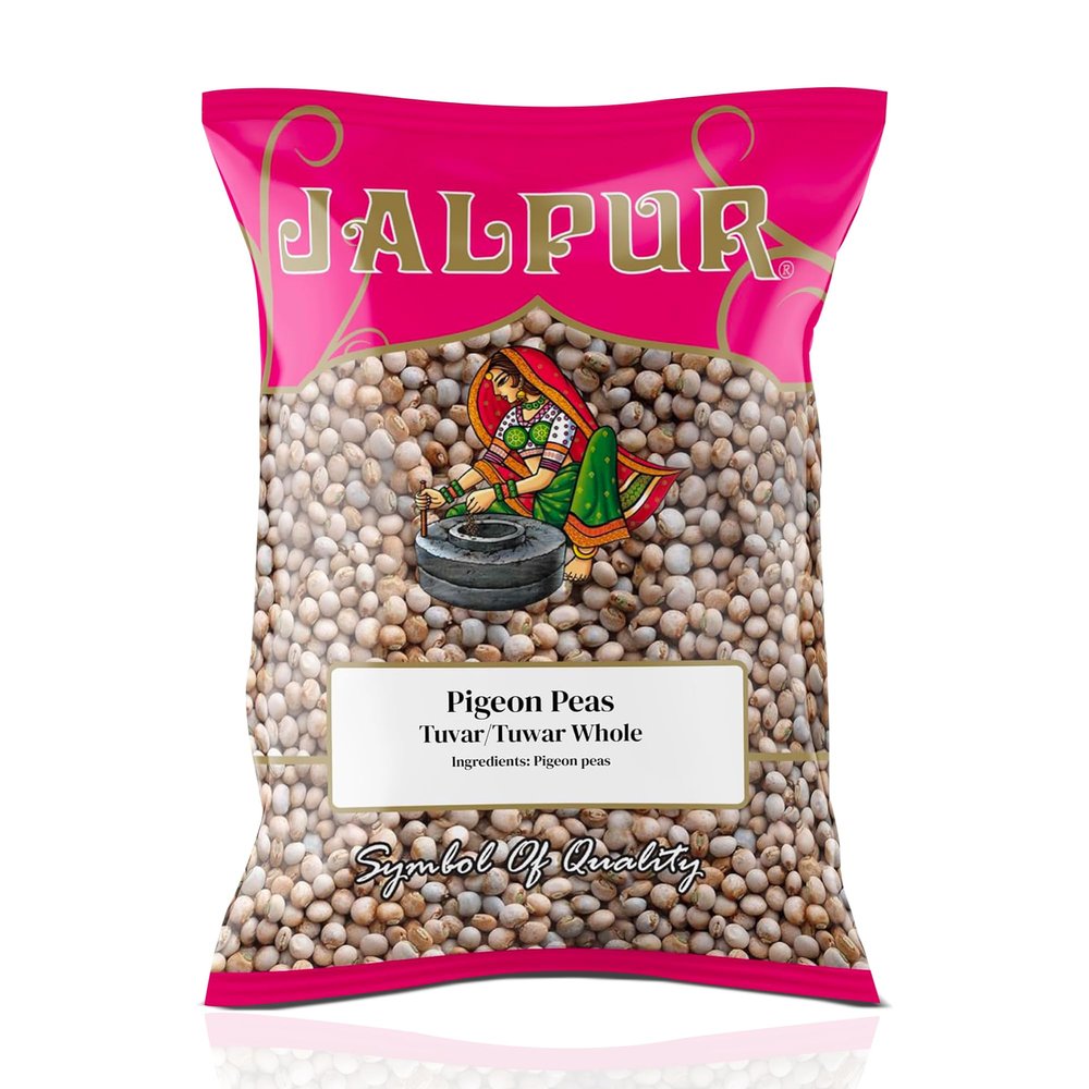JALPUR MILLERS Premium Pigeon Peas (Tuwar Whole) 500g  Whole Toor Dal, High-Protein Legume for Indian Cooking  Natural, Vegan-Friendly, Ideal for Curries, Stews, and Soups  Rich in Fibre