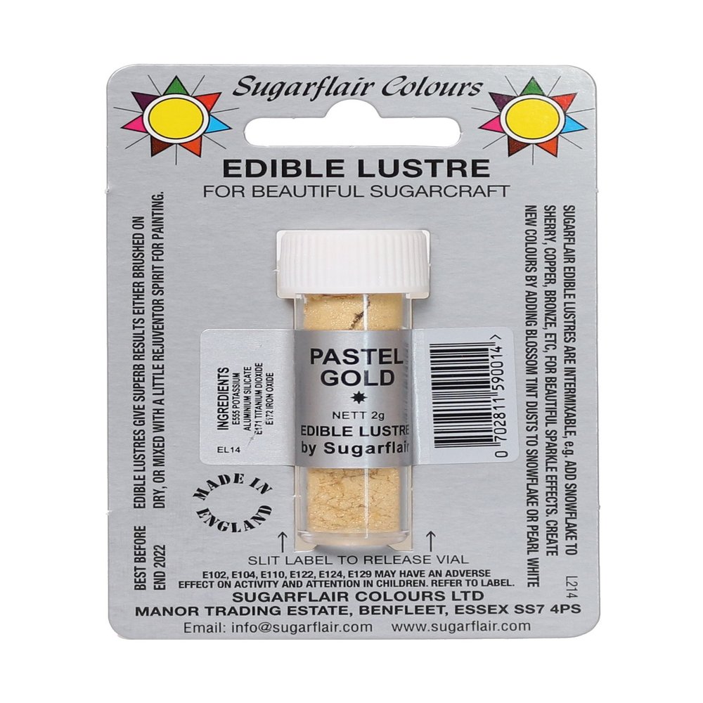 Sugarflair PASTEL GOLD Edible Lustre Dust Powder - Cake decorating shimmer