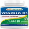 Best Naturals, Vitamin D3 1000 IU, 240 Softgels (GMO-Free, Preservative-Free, USP Grade Natural Vitamin D)