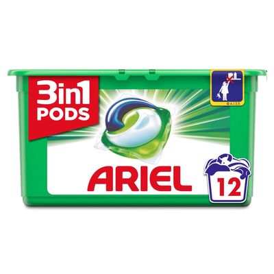Ariel 3 in 1 Pods Regular Washing Tablets, 12 Washes