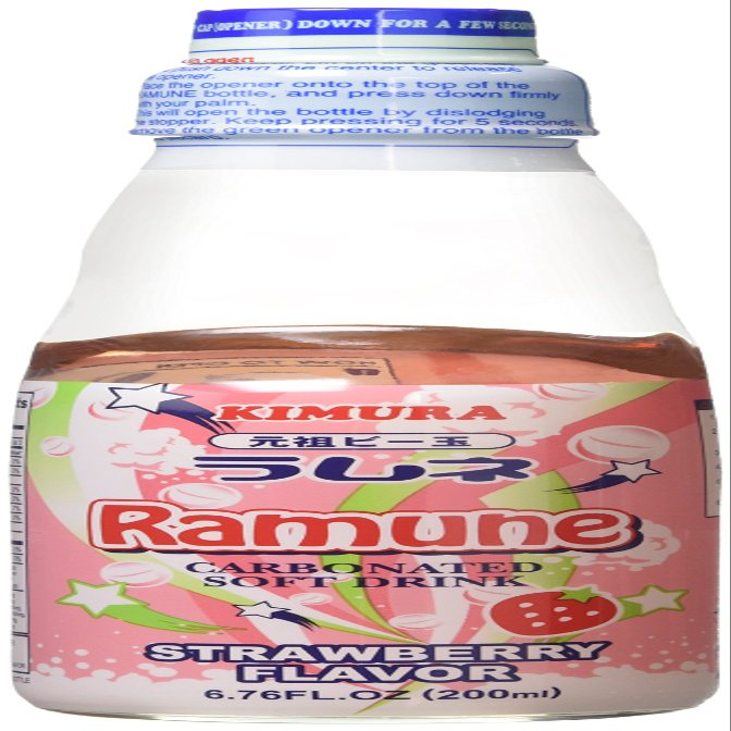 Kimura Strawberry Flavour Ramune Soft Drink 200 ml