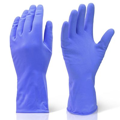 2 Pairs Of Medium Blue Industrial Cleaning & Washing Up Rubber Gloves. Comes With TCH Anti-Bacterial Pen!