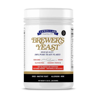 Lewis Labs Brewer's Yeast Flakes Powder, 12.35 Ounce