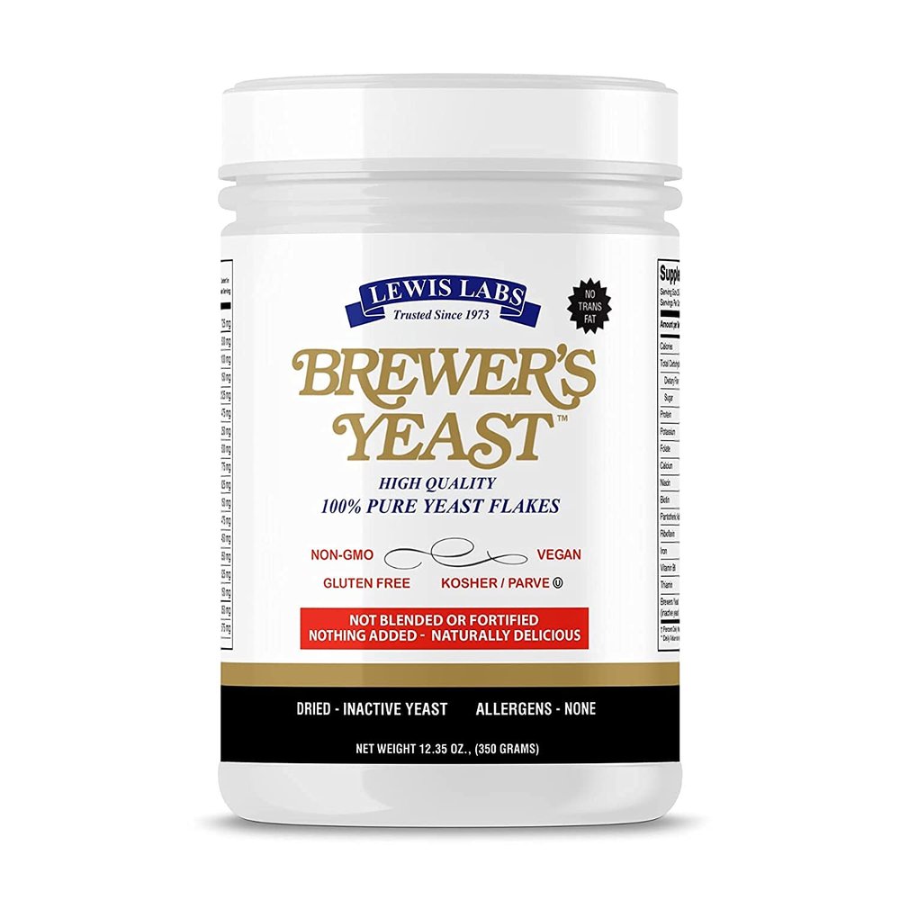 Lewis Labs Brewer's Yeast Flakes Powder, 12.35 Ounce