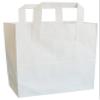300 White"Small" SOS Takeaway Paper Carrier Bags 180x220x76mm - Choose Your Size and Quantity view 1