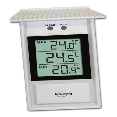 INOVALLEY 312ELW Mini/Maxi Thermometer, Plastic White