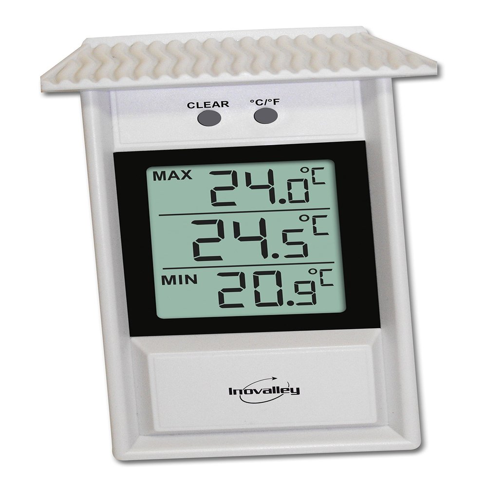 INOVALLEY 312ELW Mini/Maxi Thermometer, Plastic White