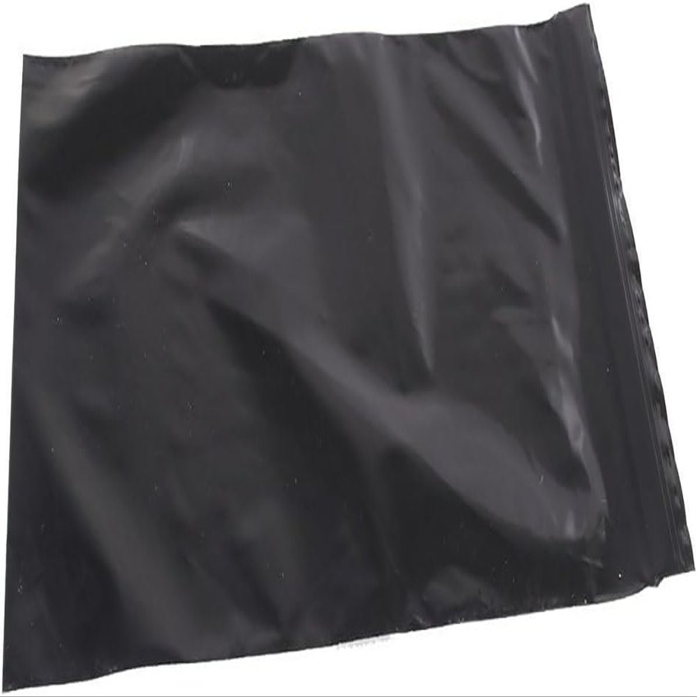 5" X 8 Inch Black Reclosable Resealable Zipper Bags, 100