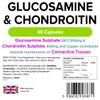 Lindens - Glucosamine & Chondroitin, 60 Capsules - UK Made - Glucosamine Sulphate 2KCl 500mg, Chondroitin 400mg with Copper - Connective Tissue & Joint Support, Letterbox Friendly view 2