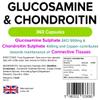 Lindens - Glucosamine & Chondroitin, 360 Capsules (60 x 6 Packs) - UK Made - Glucosamine Sulphate 2KCl 500mg, Chondroitin 400mg with Copper - Connective Tissue & Joint Support, Letterbox Friendly view 3