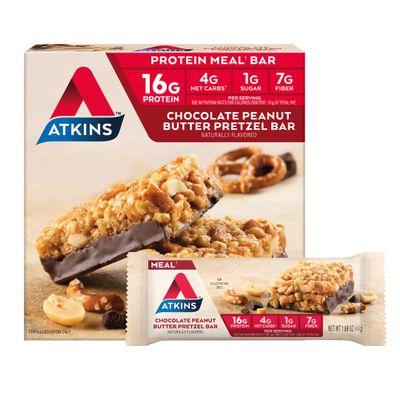Atkins Advantage Bar, Chocolate Peanut Butter Pretzel 5/1.7 Oz
