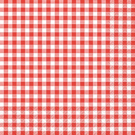 20 Napkins Chequered Red / Squared / Timeless 33 x 33 CM