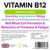 Lindens Vitamin B12 1000mcg Cherry Flavour Sublingual Tablets - 100 Pack - for Red Blood Cell Formation and Fatigue Reduction - Fast Absorption - UK Manufacturer, Letterbox Friendly view 2