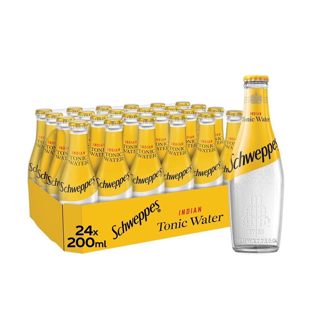 Schweppes Tonic Water Glass Bottles, 24 x 200 ml