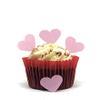 100 Precut Pale Pink Edible Wafer Paper Hearts - Perfect for Weddings and Valentines Day view 1