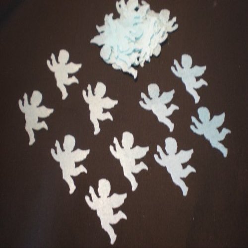 100 Precut White Edible Wafer Paper Cupids - Perfect for Weddings and Valentines Day