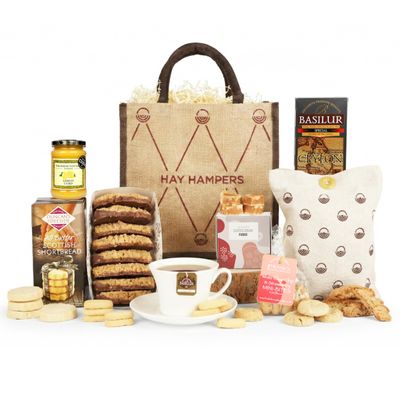 Afternoon Tea Hamper For 2 Includes Italian Biscuits, Cookies, Shortbread, Fudge & Tea New Home Gifts, Hamper for Anniversary, Grandma Birthday Gifts, Celebrations, Thank You by Hay Hampers