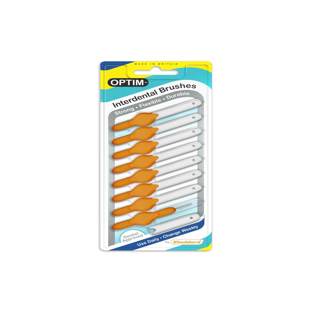 3 packs of super value, more hygienic & less distortion orange interdental brushes, 0.45mm. 24 brushes in total.