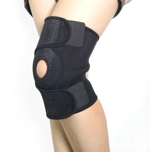 2 x Black Neoprene Adjustable Open Knee Patella Support Sleeve Wrap Stabilizer