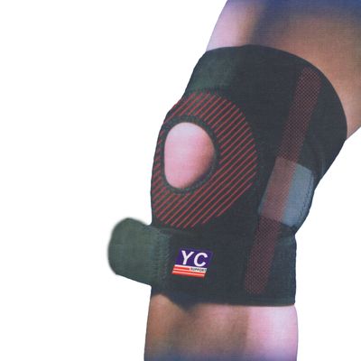 2 x Black Neoprene Open Knee Patella Support w/ 2 Stays Sleeve Stabilizer Splint