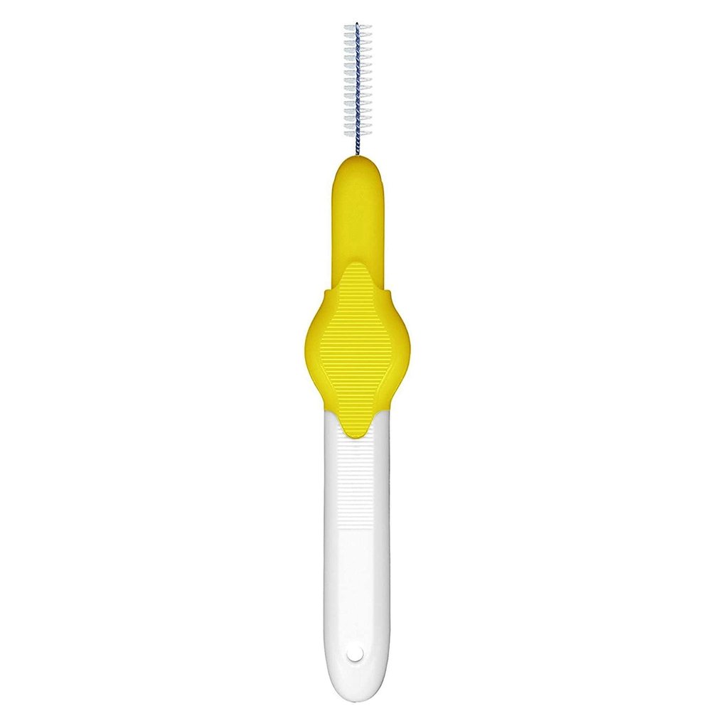 4 packs of super value, more hygienic & less distortion yellow interdental brushes, 0.7mm. 32 brushes in total.