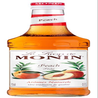 MONIN Premium Peach Syrup 700ml for Cocktails and Mocktails. Vegan-Friendly, Allergen-Free, 100% Natural Flavours and Colourings