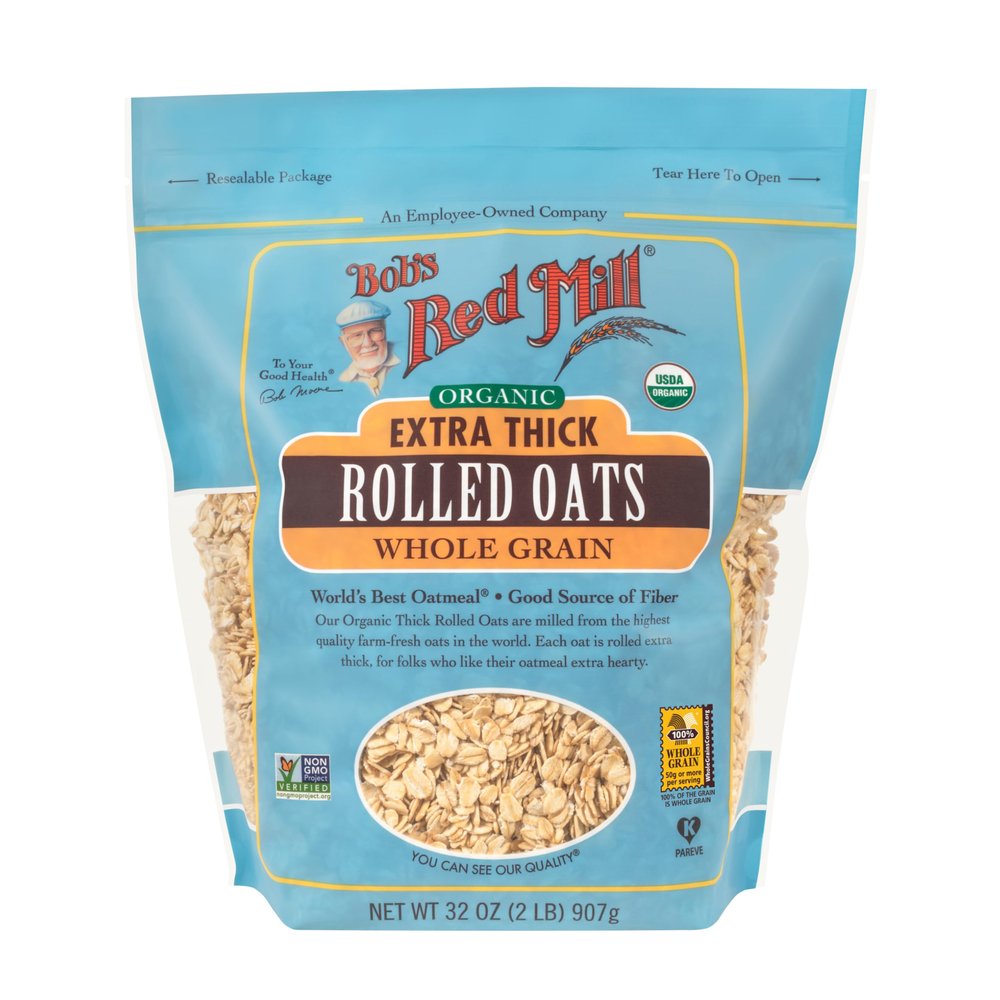 Bob's Red Mill, Organic Extra Thick Rolled Oats, Whole Grain, 32 oz (907 g)