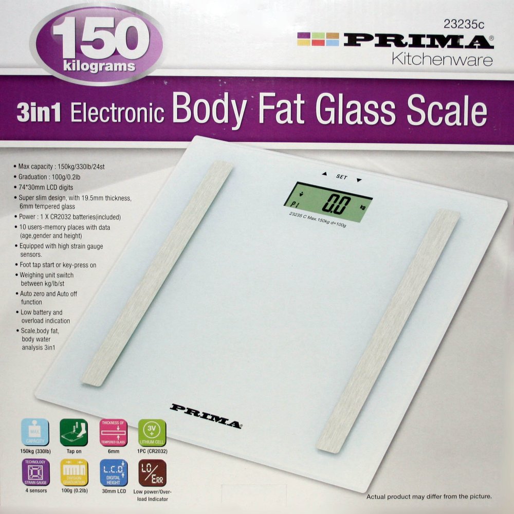 150Kg Glass Electronic Body Fat Bathroom Scale LCD Digital Display ScalesWeighing Machine 23235C