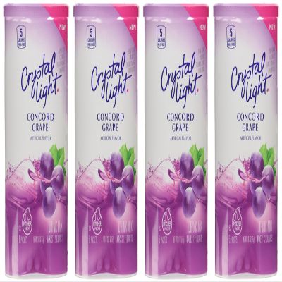 Crystal Light Concord Grape Drink Mix (12 quart=6 packets) NEW FLAVOR! (Pack of 4) by Crystal Light